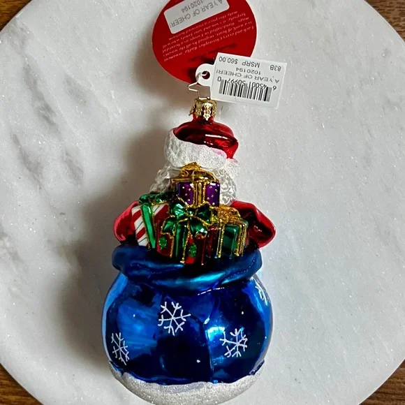 Christopher Radko 2020 “A Year Of Cheer” Red/Blue Christmas Glass Ornament ~New - Picture 5 of 15